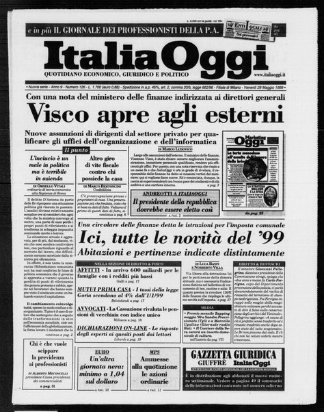 Italia oggi : quotidiano di economia finanza e politica